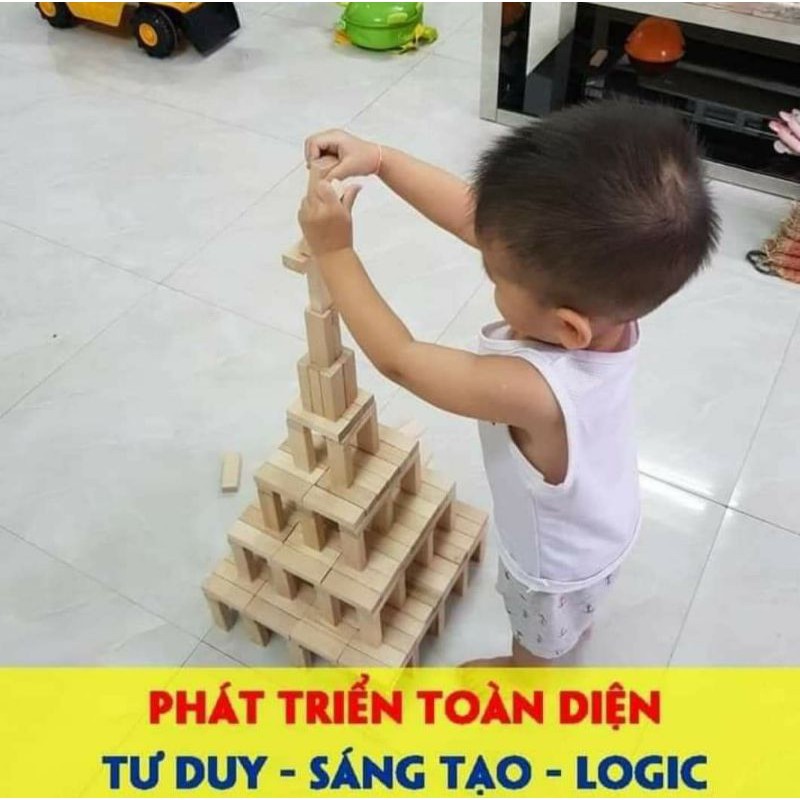 Gỗ xếp sáng tạo đô mi nô loại 1 trơn.