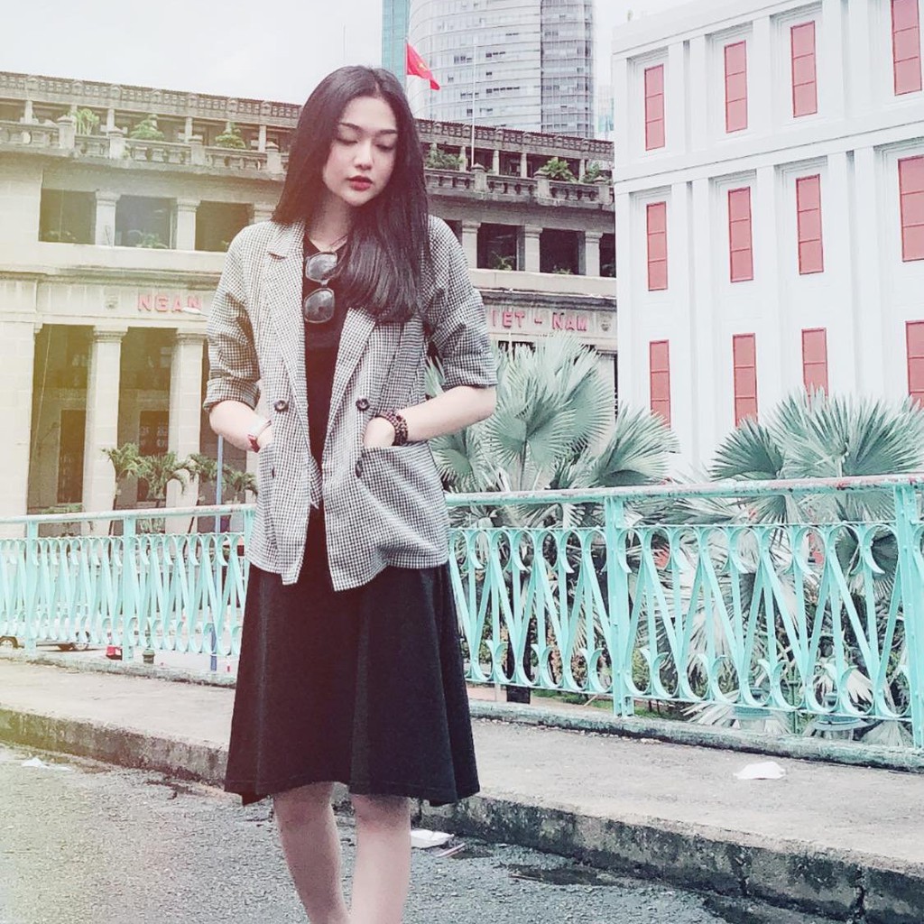 Áo blazer kẻ đen trắng Hàn Quốc (ảnh thật), vải cao cấp loại 1 | BigBuy360 - bigbuy360.vn