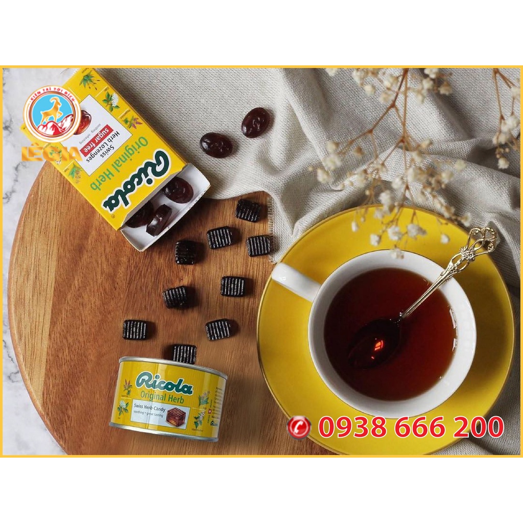 KẸO THẢO MỘC TỰ NHIÊN KHÔNG ĐƯỜNG RICOLA 40G - RICOLA SUGAR FREE ORIGINAL HERB