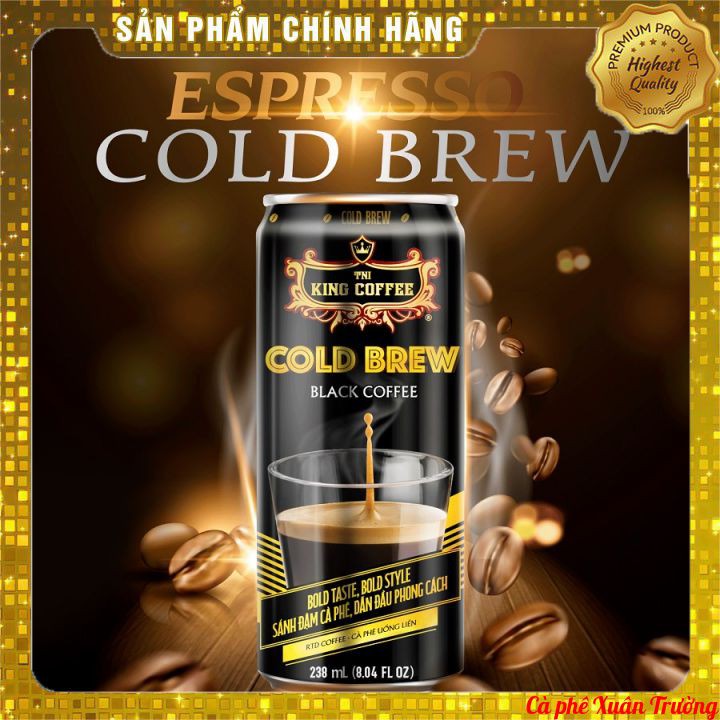 Cà Phê Uống Liền KING COFFEE Espresso Coldbrew- Lon 238ml