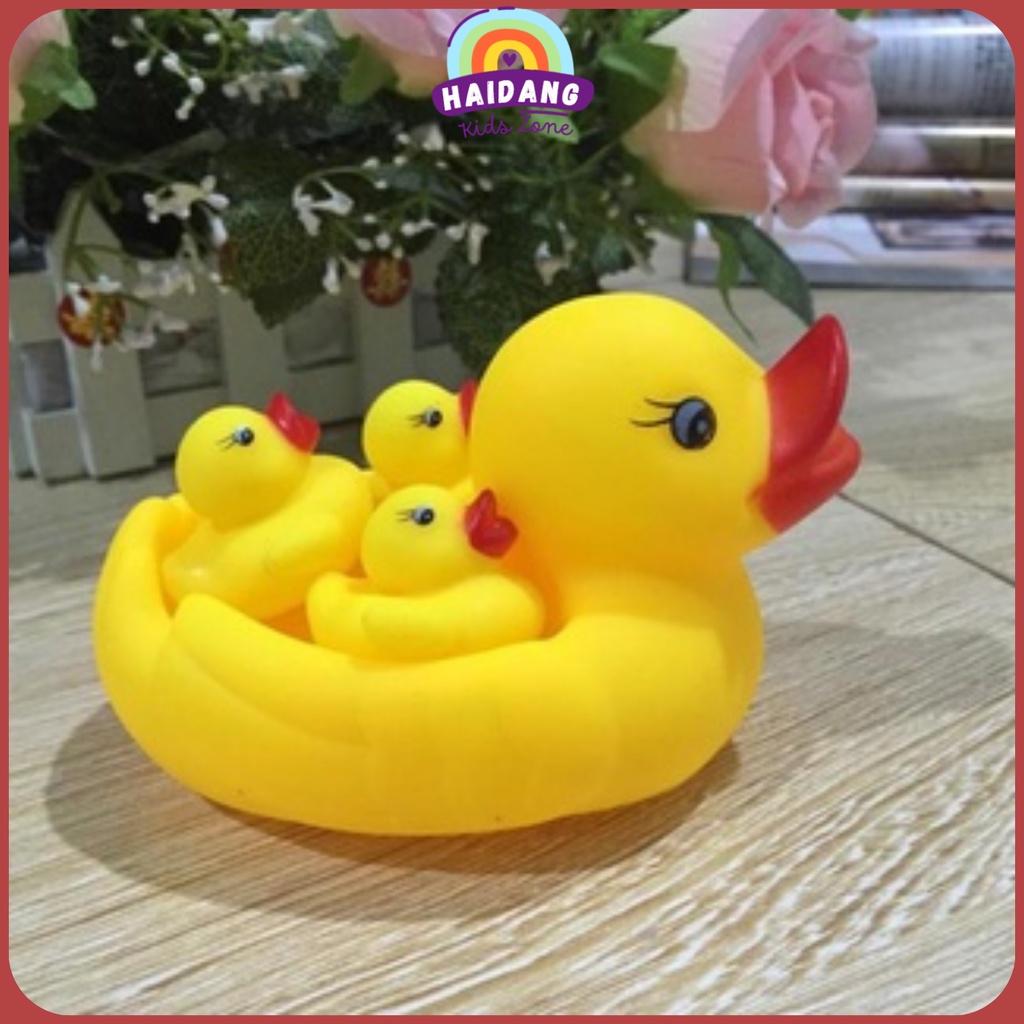 Đồ Chơi Cho Bé, Đồ Chơi Bể Bơi Vịt Thả Bồn Tắm 1 Mẹ và 3 Con