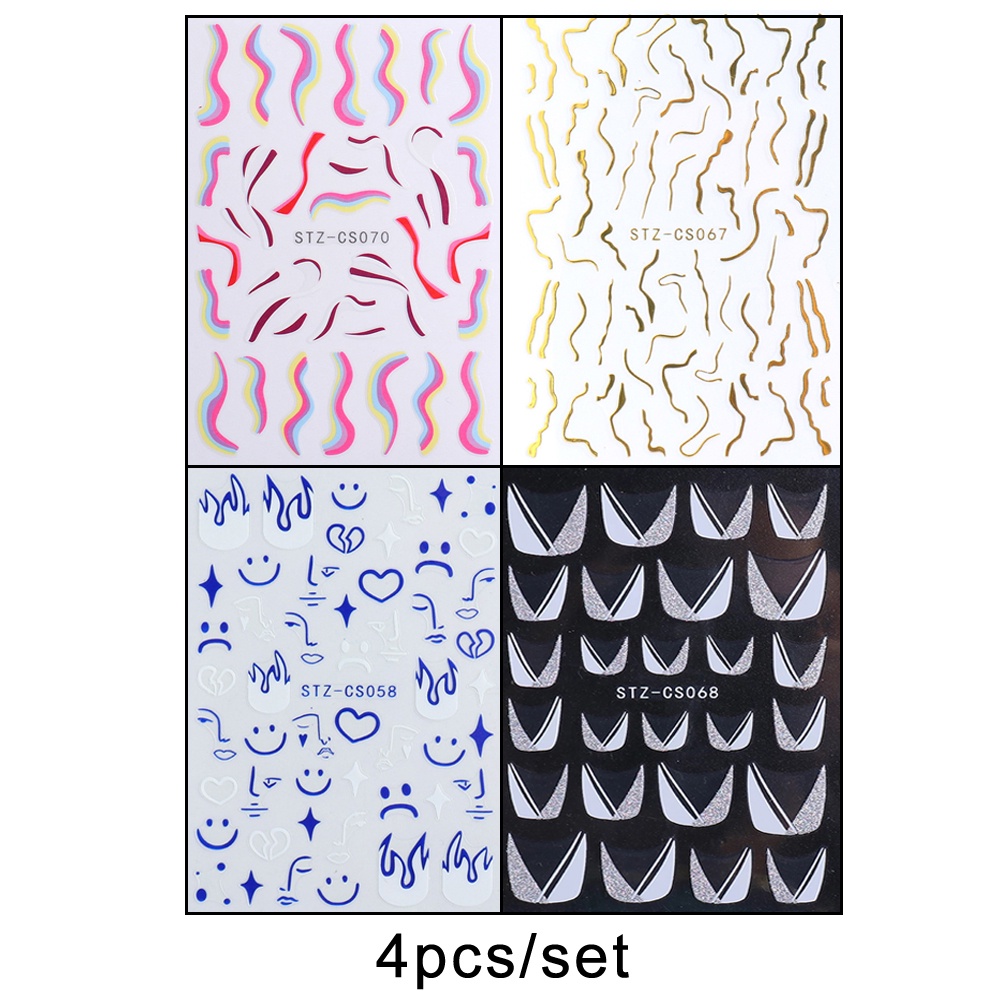 Nhãn Dán Trang Trí Móng Tay 3D Lấp Lánh Ánh Bạc Thời Trang