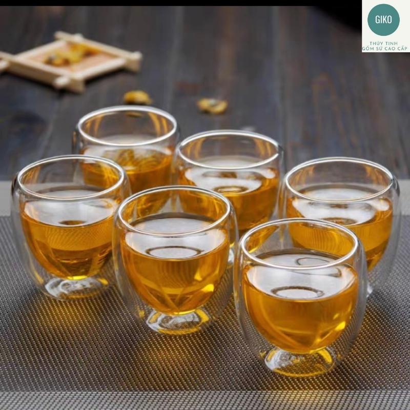 Ly  thủy tinh đựng rượu cao cấp set bộ 12 cốc nhỏ  33ml sang trọng chịu nhiệt tốt đế dày uống nước loại đẹp GIKO ĐẸP