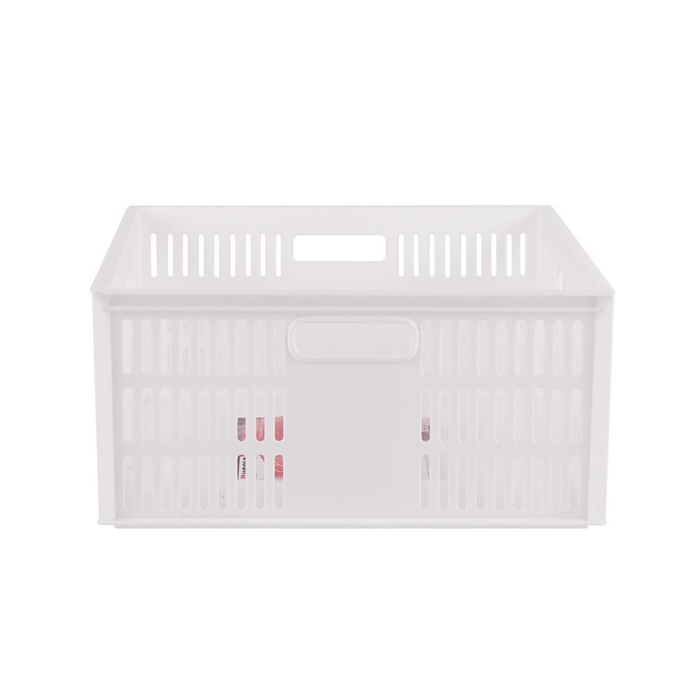 HomeBase STACKO Rổ nhựa để đồ có thể xếp chồng lên nhau DT-41 Thái Lan W47xD36xH17cm Trắng