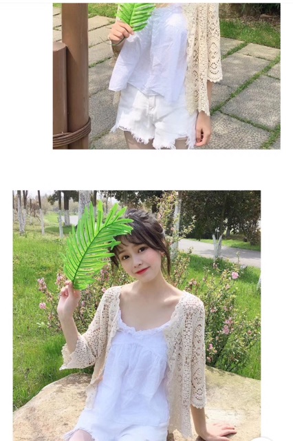 Áo khoác lưới ren hoa đi biển | BigBuy360 - bigbuy360.vn