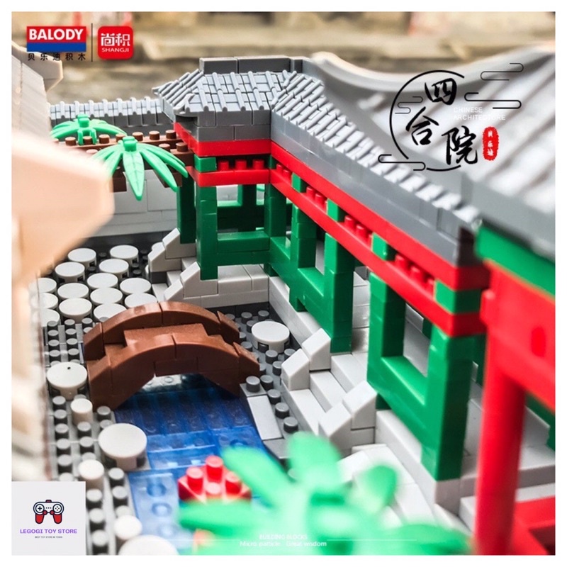 Đồ chơi lắp ghép Legogi xếp hình VƯỜN CẢNH TÔ CHÂU Trung Hoa cổ xưa mô hình nanoblock