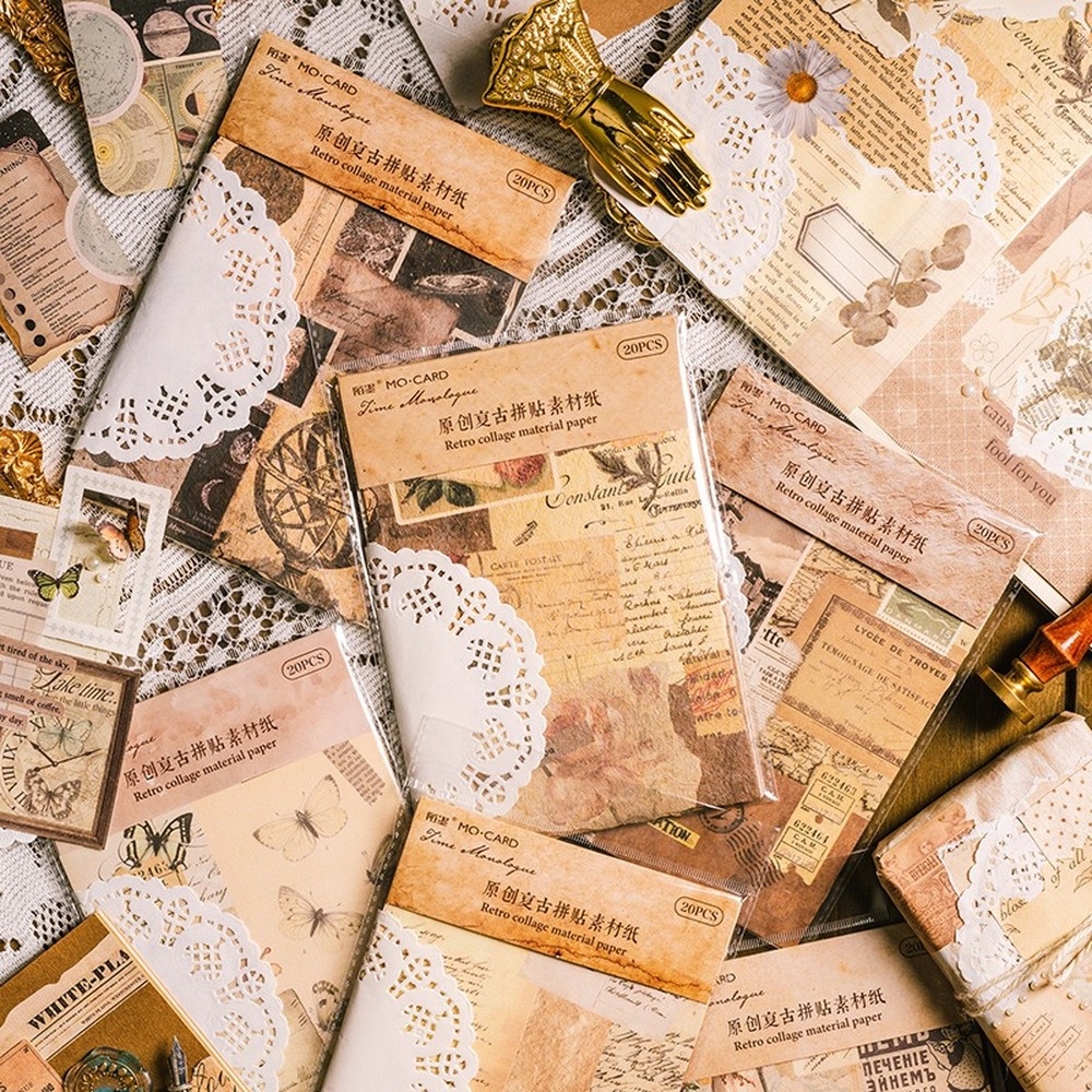 Set 20 Tờ Giấy Ghi Chú Phong Cách Vintage
