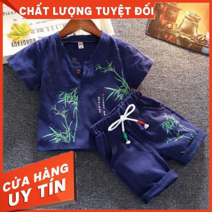Quần áo bé trai SÂU SHOP, bộ cộc bé trai chất đũi xước cho bé từ 6-28kg