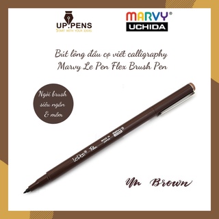 Bút lông đầu cọ viết calligraphy Marvy Le Pen Flex Brush Pen - Màu nâu (Brown)