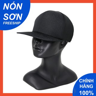 Nón Sơn Snapback đen trơn mỏ ngang bằng phong cách hip hop / Nón Snapback Nón Sơn chính hãng