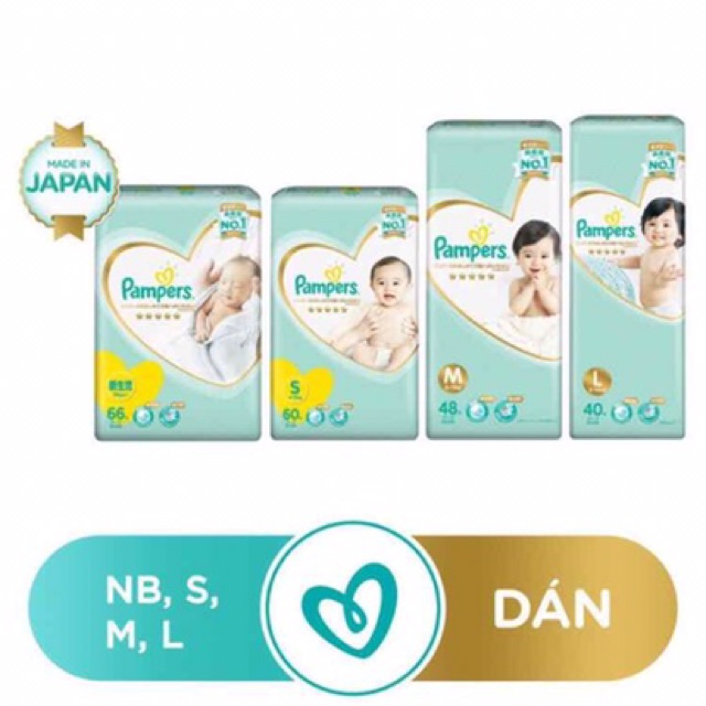  (Thêm miếng) Tã dán/Quần Pamper Nội Địa Nhật cao cấp - NB74- S68- M56/M52-L44/L42 - XL42