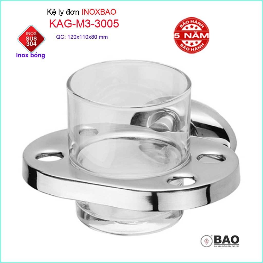 Kệ ly đơn Inox SUS304 KAG-M3-3005, giá ly bàn chải đánh răng SUS304 cao cấp siêu bền thiết kế tuyệt đẹp tiện dụng