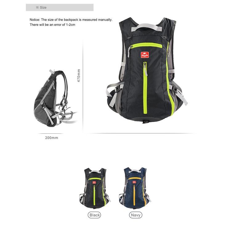 Balo Dã Ngoại Xe Đạp Thể Thao 15L Naturehike NH15C001-B