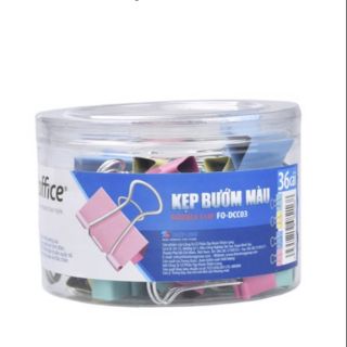 Kẹp bướm màu Thiên Long - Flexoffice 25mm ( 36 cái)