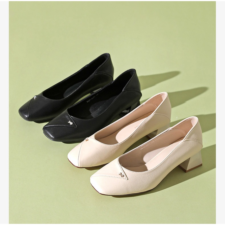 Giày cao gót Dusto da mềm mịn, gót 4cm