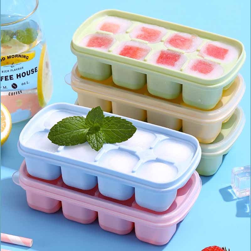 1 Khay Làm Đá 8 Ngăn Bằng Silicon Mềm Thân Thiện Với Môi Trường