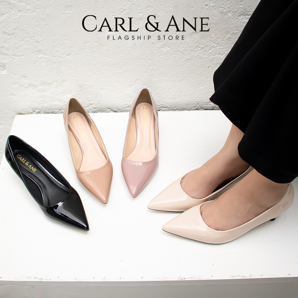 Carl & Ane - Giày cao gót nữ bít mũi kiểu dáng công sở cao 4cm màu hồng _ CP009