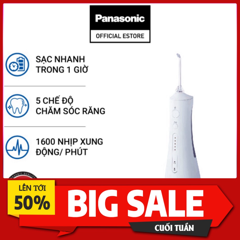Máy Tăm Nước Cầm Tay Panasonic Công Nghệ Siêu Âm EW1511 - Làm Sạch Răng Nướu