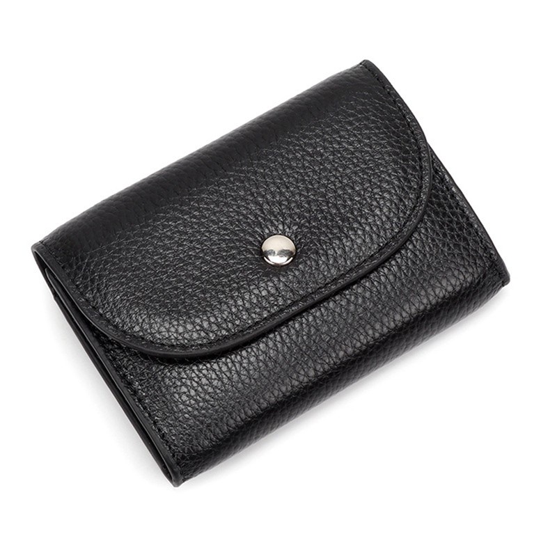 PU Leather Coin Purse Mini Large-Capacity Coin Bag Card Bag Black