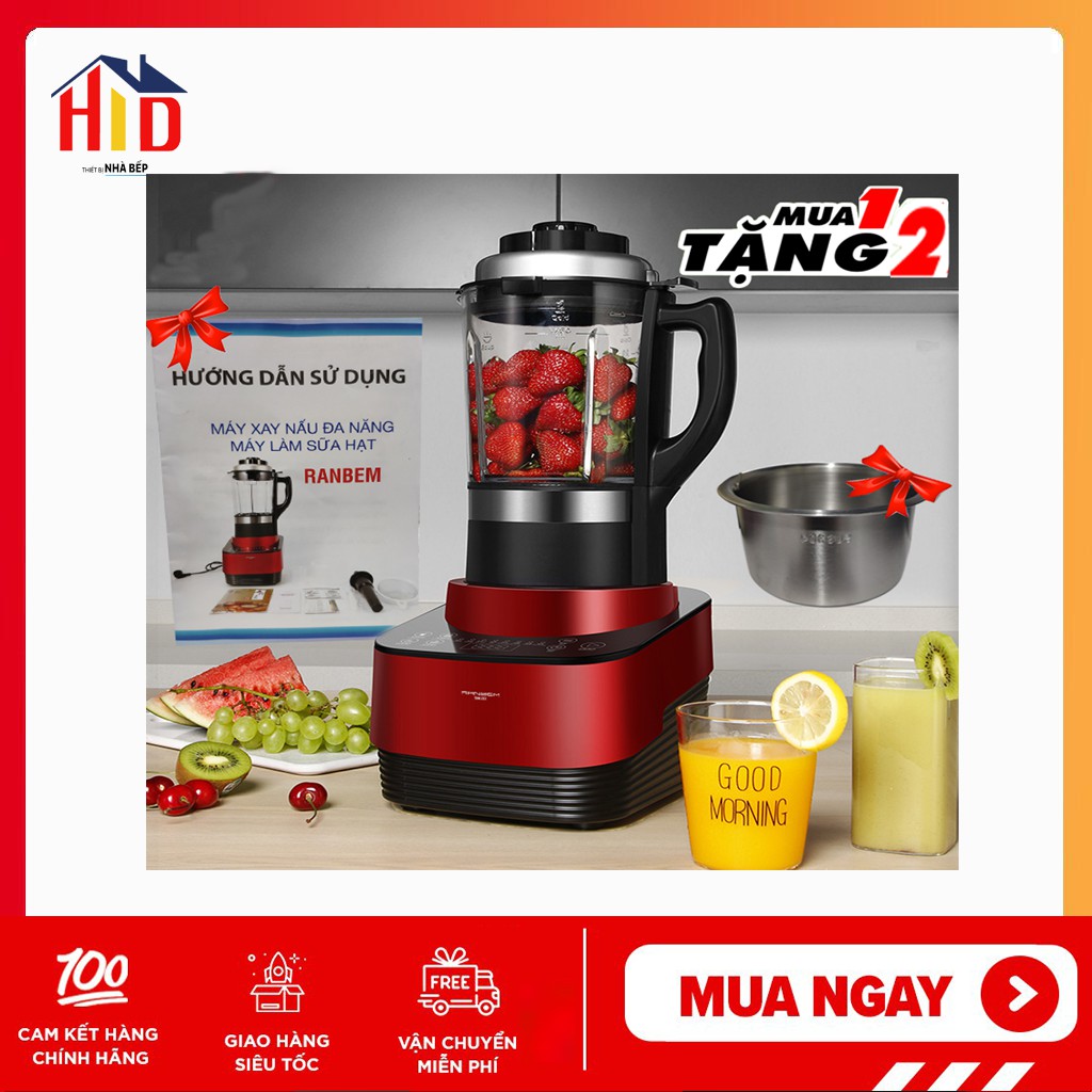 [HƯỚNG DẪN TIẾNG VIỆT+ XỬNG HẤP INNOX]Máy xay sữa hạt RanBem 735H Bảo hành 12 Tháng BẢN TIẾNG VIỆT HOÀN CHỈNH