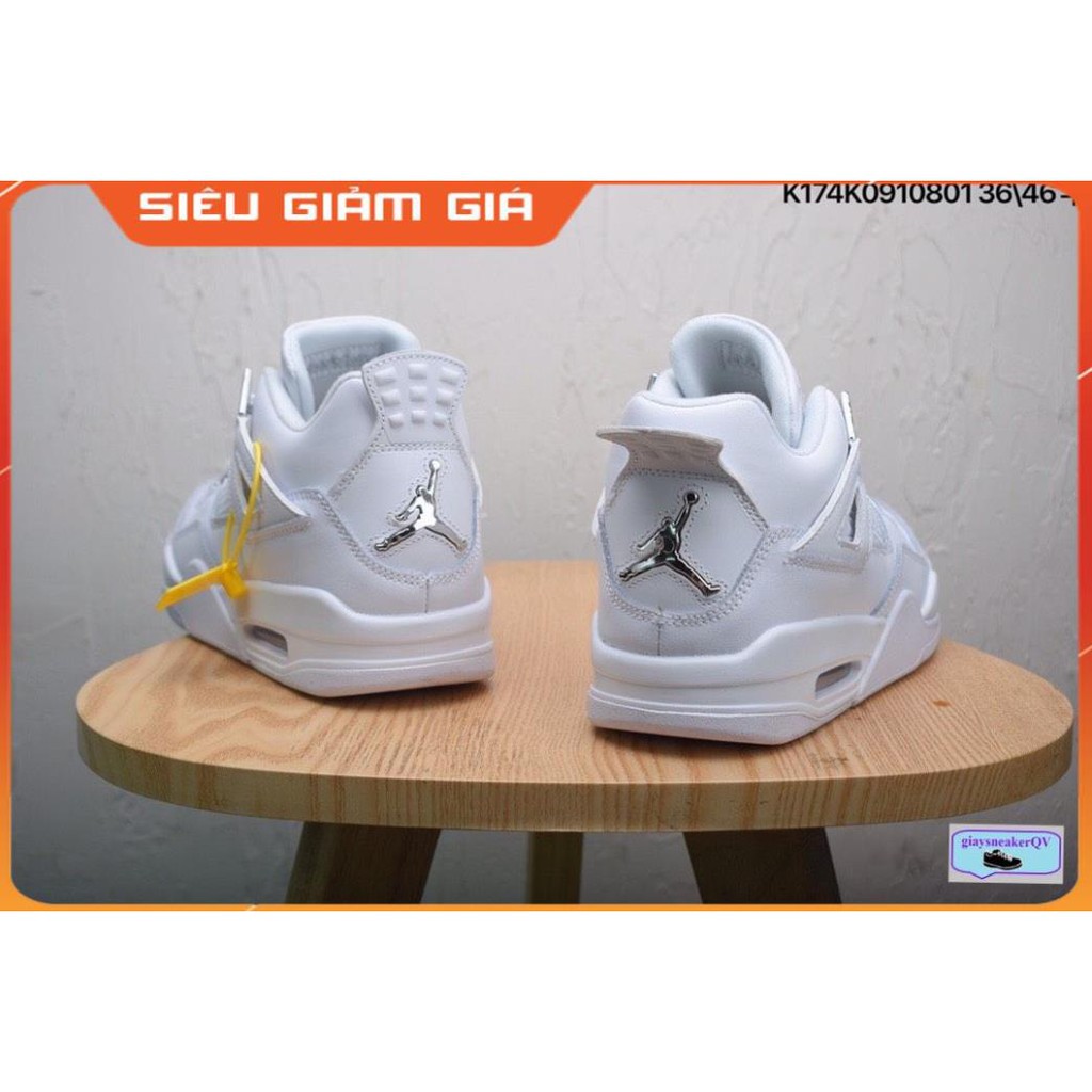 ( Ảnh thật ) Giày thể thao AIR JORDAN 4 Retro Pure money full trắng siêu đẹp cho nam và nữ siêu đẹp