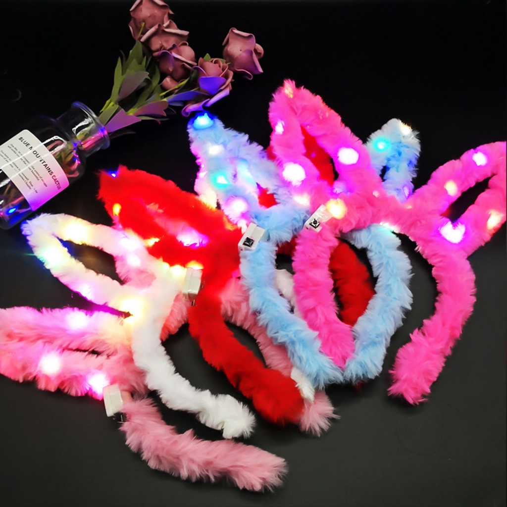 Băng Đô Tai Thỏ Có Đèn LED Phát Sáng Dành Cho Bữa Tiệc