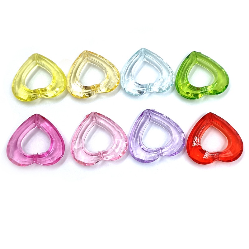 Bộ 10 Hạt Xâu Chuỗi Hình Trái Tim Bằng Acrylic Màu Sắc Ngọt Ngào Dùng Làm Trang Sức