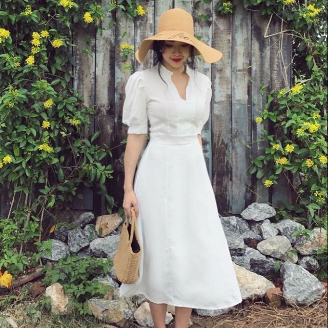 Đầm Tay Phồng 3 Màu (Kèm Hình Thật)