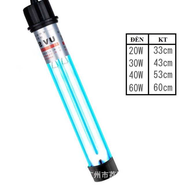 Đèn UV Đủ Size Diệt Tảo Diệt Khuẩn Cho Bể Cá Sterilization King (Hàng Công Ty)