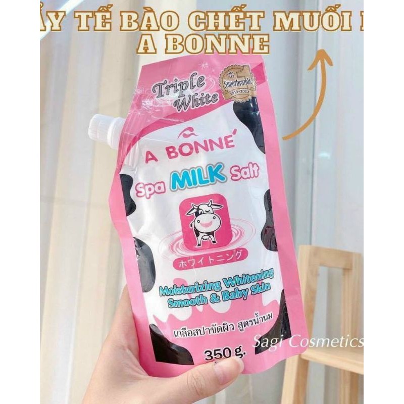 Muối Tắm Tẩy Tế Bào Chết Sữa Bò A Bonne Thái Lan - 350gam có vòi