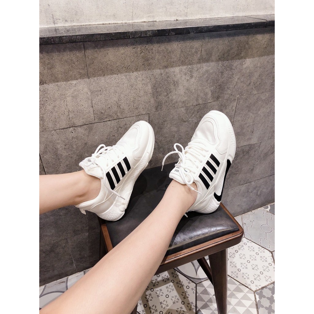 Giày thể thao sneaker phối 3 vạch kiểu dáng Hàn Quốc cực hottrend