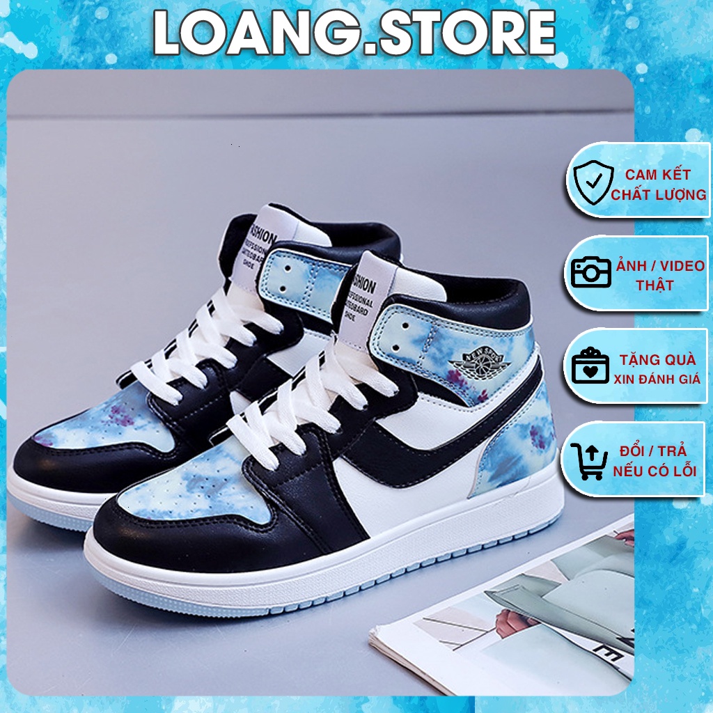 Giày Nữ Air Jordan Cổ Cao Dạ Quang, Giày Xám, Hồng, Xanh Hot Hit 2022