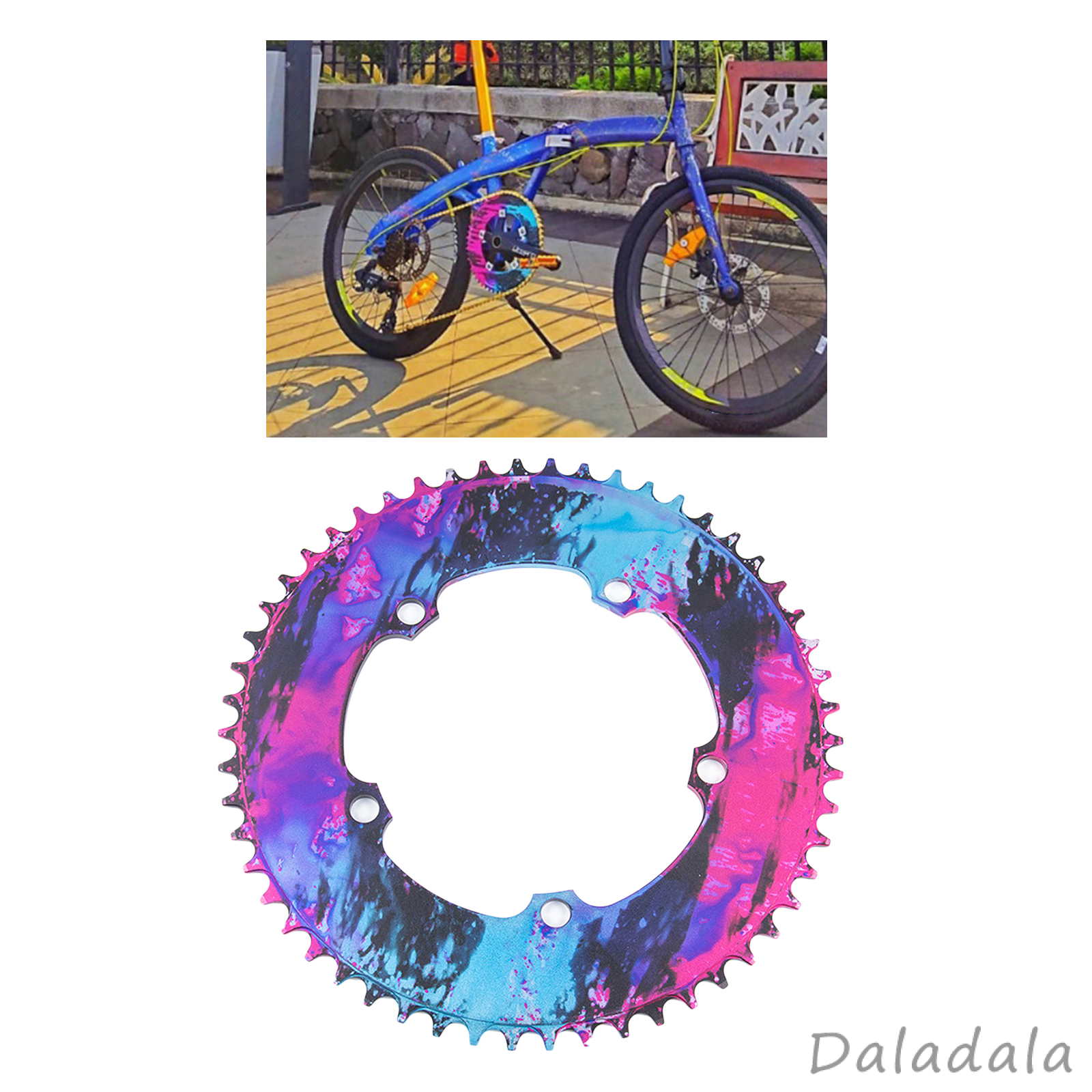 Bike Chainring 130 BCD 54T 56T Narrow Wide Single Speed Chain Ring Sprocket Chainwheel Replacement for Road Bikes, Folding Bicycles