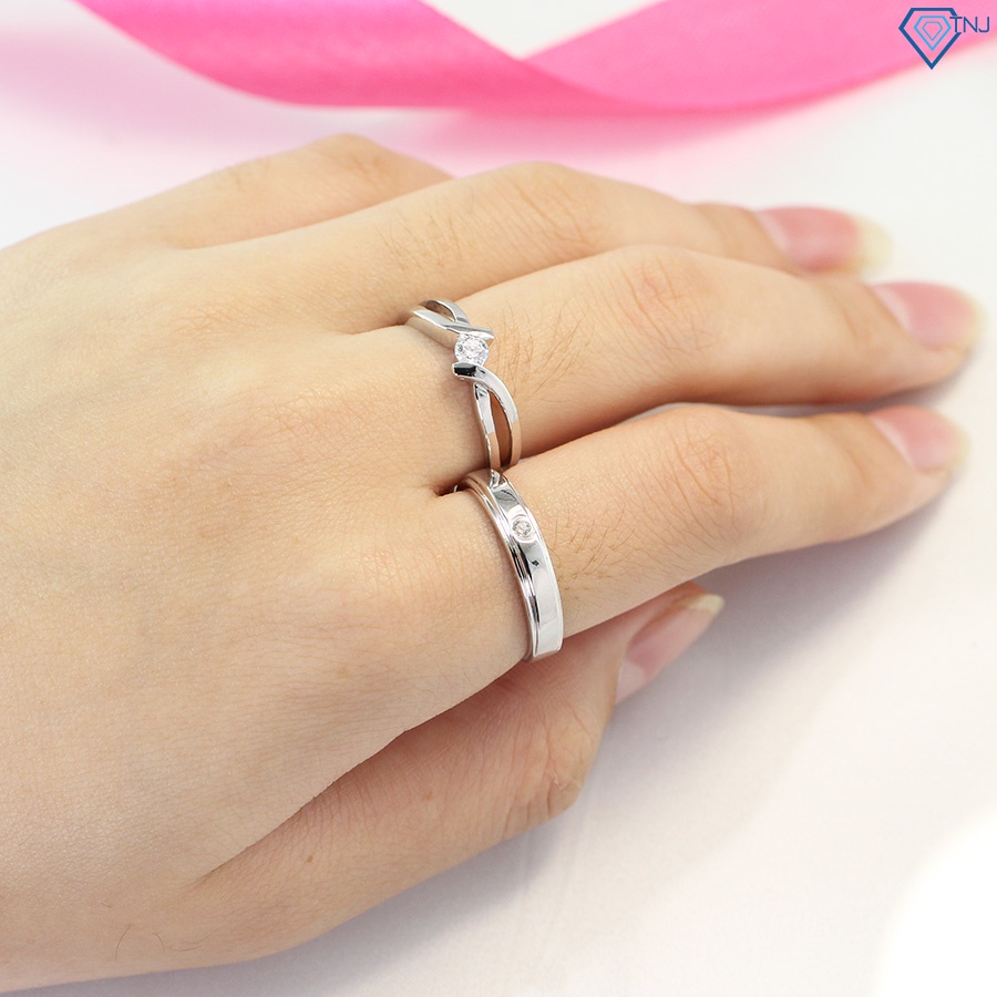 Nhẫn bạc cặp đôi nam nữ khắc tên theo yêu cầu ND0382 Trang Sức TNJ