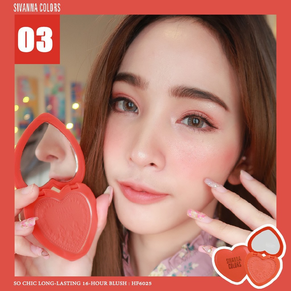 Phấn Má Hồng Sivanna Tông Đỏ Đất So Chic HF6025 No.3 - Phấn Má Hồng Không Nhũ Sivanna Tông Đỏ Đất | BigBuy360 - bigbuy360.vn