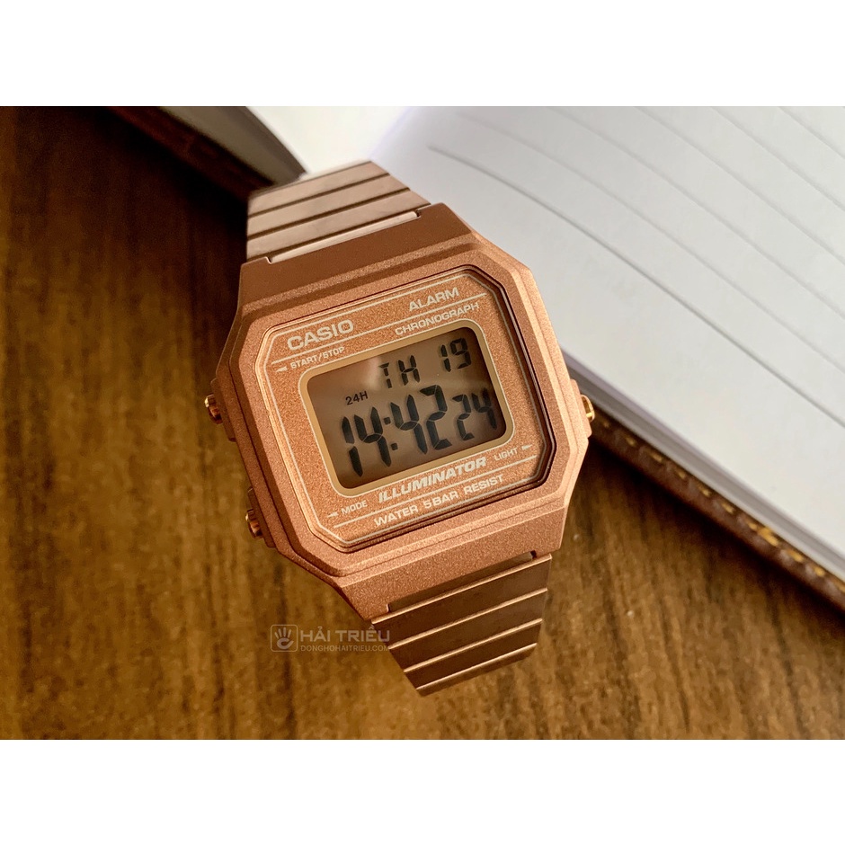 Đồng hồ điện tử Casio nữ đeo tay dây kim loại mặt vuông chống nước B650WC-5ADF chính hãng Fridayshopping