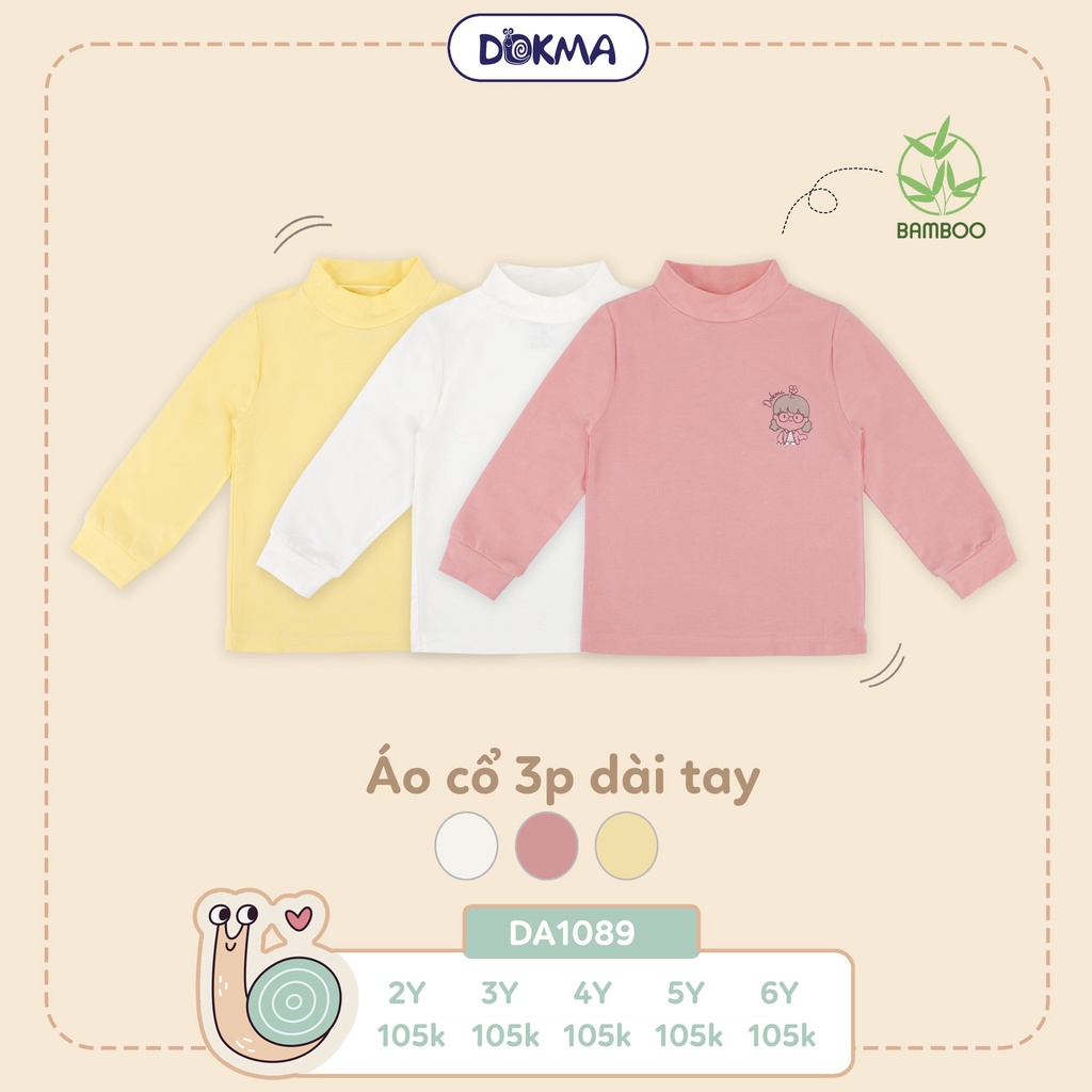 Áo cổ 3p / áo cổ lọ dài tay vải mỏng - DOKMA