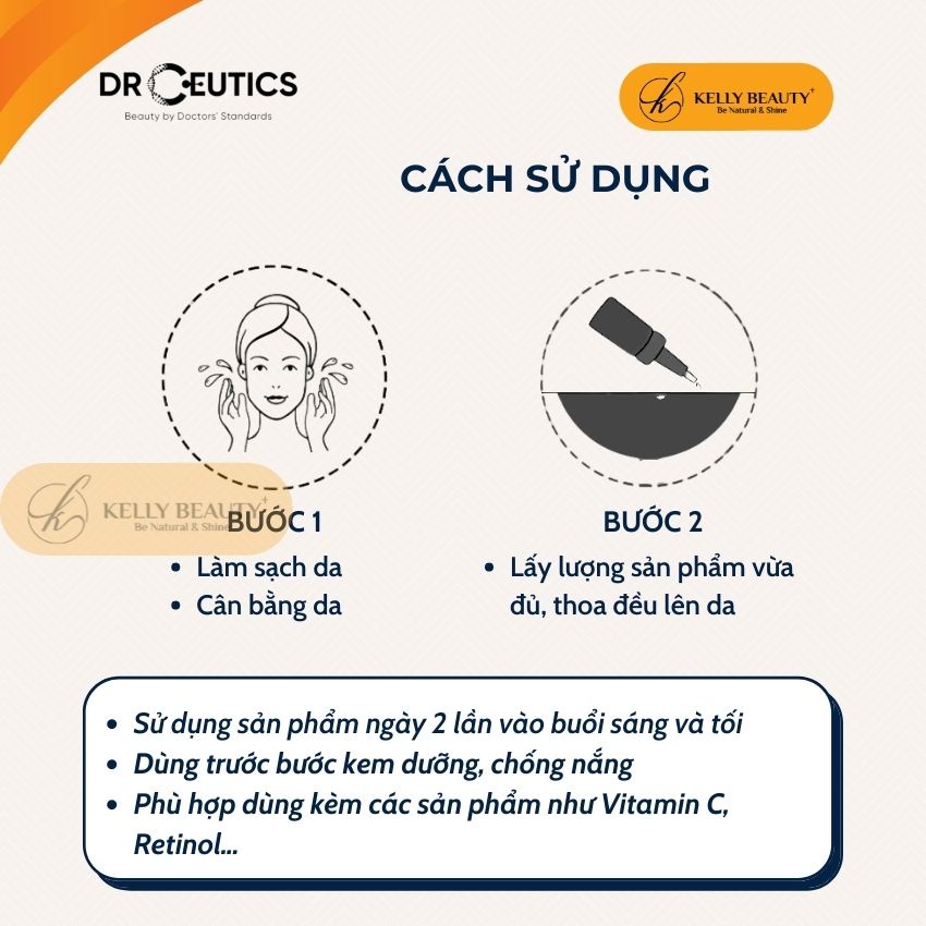 Serum Vitamin B5 DrCeutics 30ml - Cấp Ẩm và Phục Hồi Da - Dexpanthenol 10% + Centella Extract + HA | Kelly Beauty