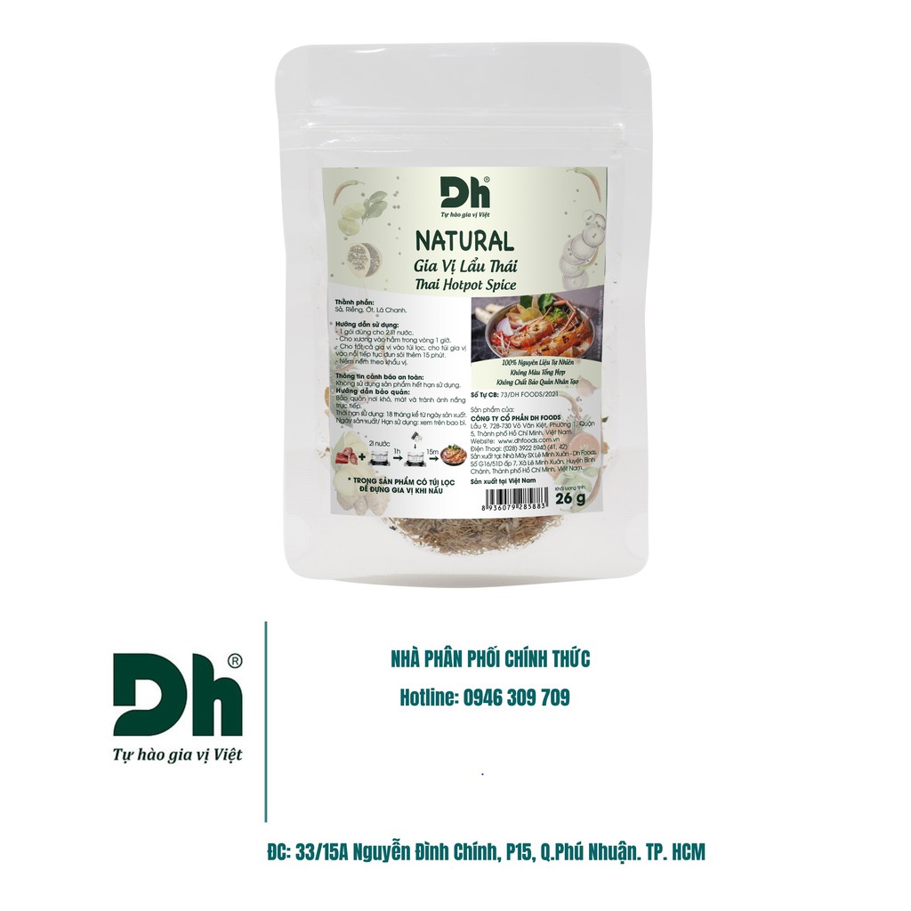 Gói NATURAL Gia Vị Lẩu Thái - Thương hiệu DH Foods