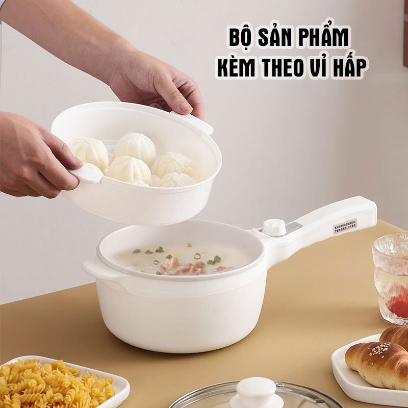 NỒI LẨU MINI ĐA NĂNG SHANG HOU, NỒI ĐIỆN ĐA NĂNG HẤP CHIÊN XÀO ĐỦ COMBO DÀNH CHO NHÀ BẾP NHỎ XINH - BẢO HÀNH 3 THÁNG