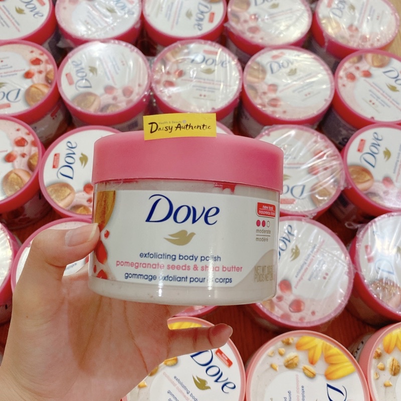 Tẩy Tế Bào Chết Dove Crushed Macadamia & Rice Milk - Dưỡng da toàn thân