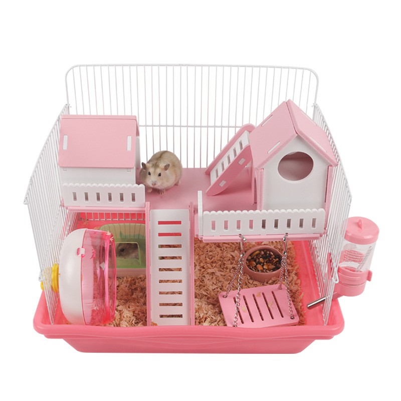 Lồng chuồng 2 tầng cao cấp cho hamster bộ Full phụ kiện