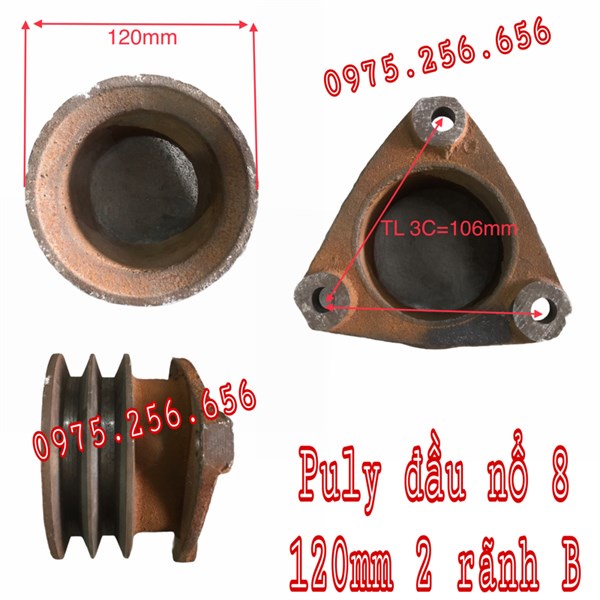 Puly Máy nổ 8 120mm 2 rãnh B