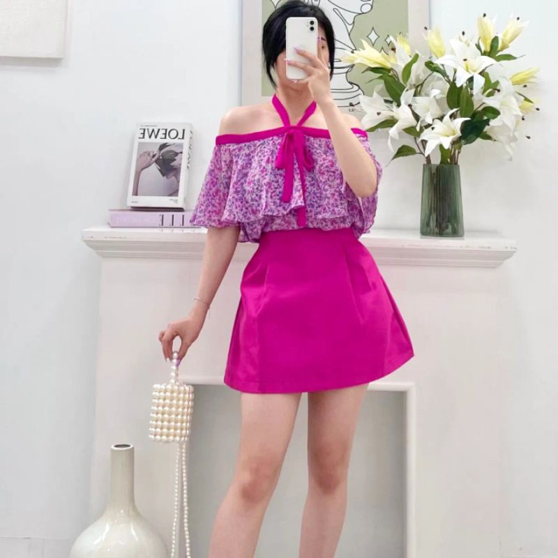 CHÂN VÁY TAFFTA NHŨ FORM XÒE CHỮ A