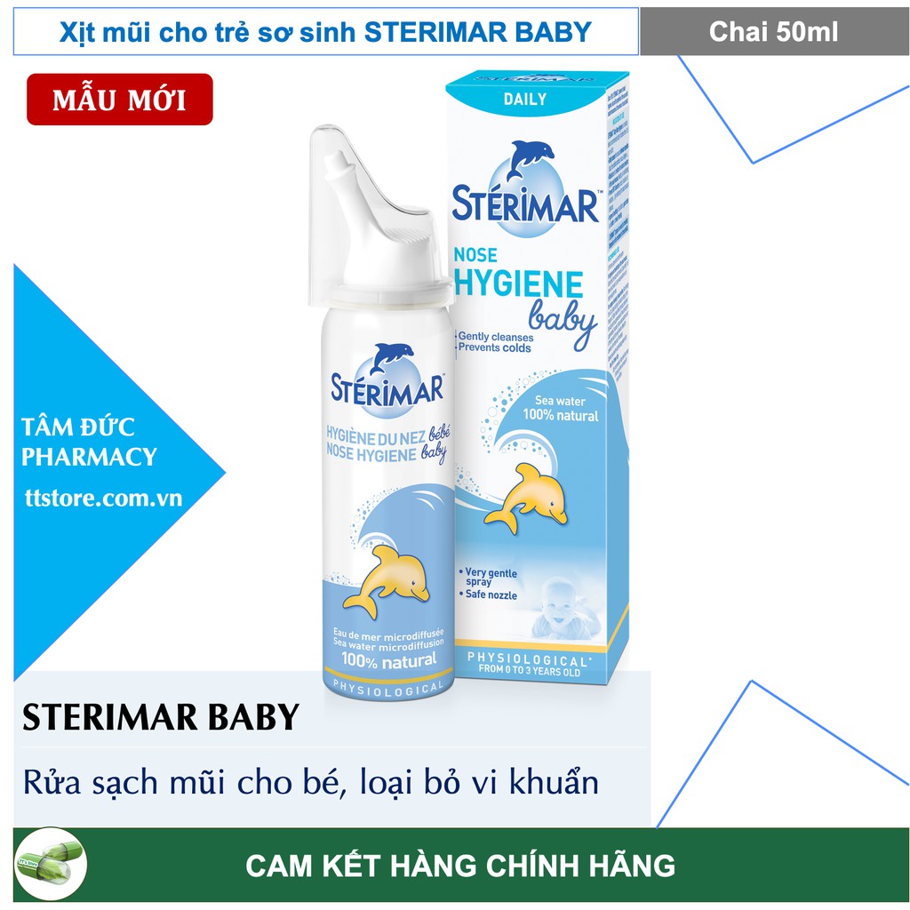 Xịt Mũi STERIMAR BABY  - Nước Biển Sâu Vệ Sinh Mũi cho trẻ sơ sinh/trẻ nhỏ