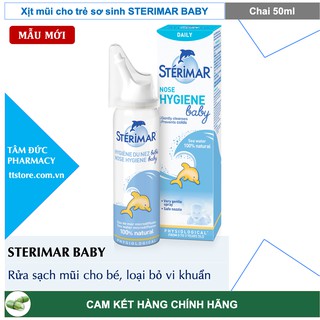 STERIMAR BABY [chai 50ml] - Nước biển xịt mũi Dùng cho trẻ sơ sinh và trẻ nhỏ (sterima baby / xịt mũi cá heo)