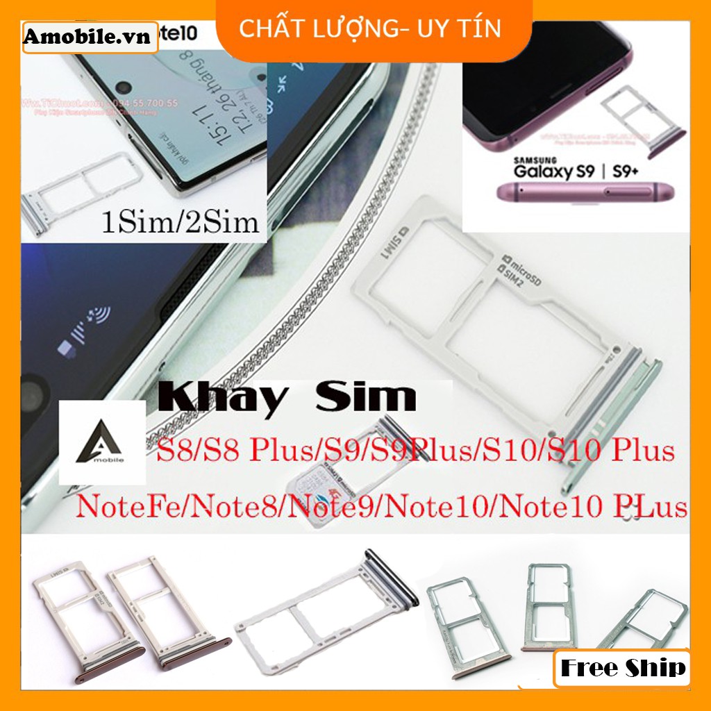 [Free Ship] Khay 2 sim S8 /S8plus/ Khay Sim  đựng sim S9/S9 plus/S10/ S10Plus/Note Fe/Note 8/Note 9/Note10/Note10 Plus