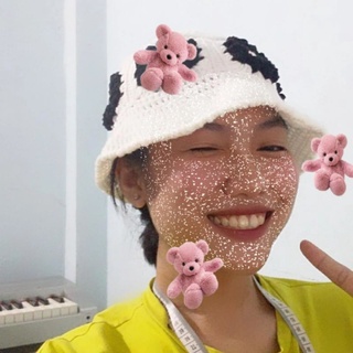 Nón len hoa nổi 3D ô vuông