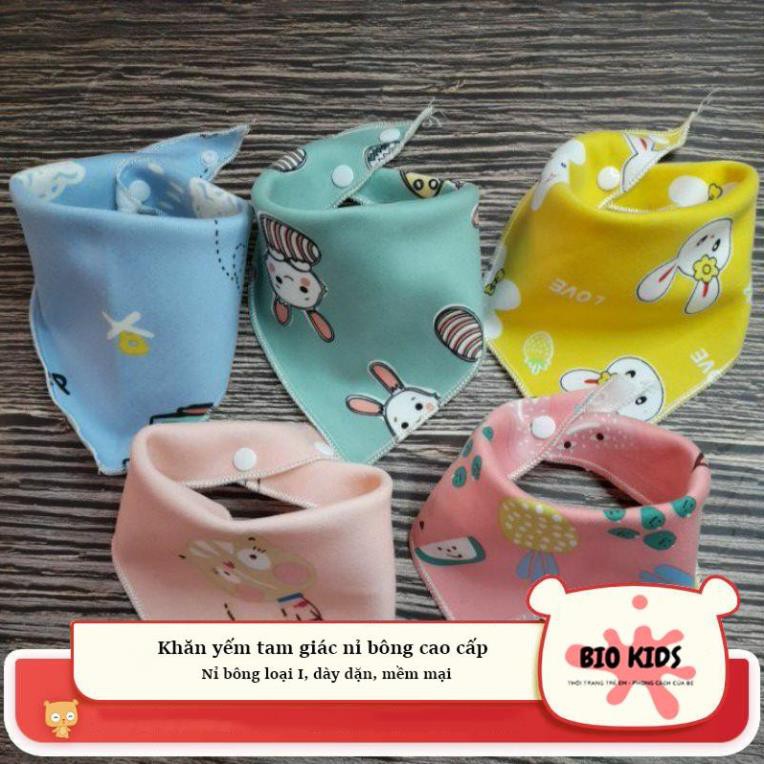 Khăn yếm tam giác,yếm nỉ đeo cổ cúc bấm cho bé từ sơ sinh đến 4 tuổi - Mon Kids