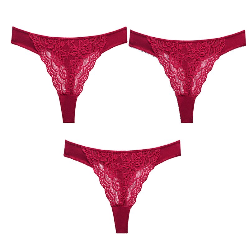 3 Quần lót CUTEBYTE vải cotton phối ren rỗng lọt khe thông thoáng thời trang size M-XL